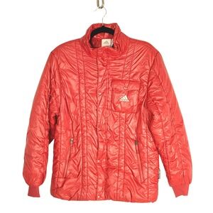 Adidas 2006 ClimaProof Dark Orange Quilt Puffer Jacket Mens Medium Zip Sport y2k